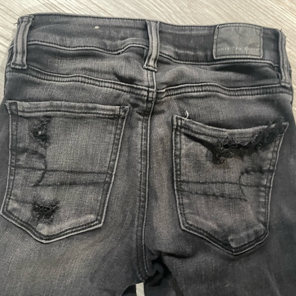 Black/Grey distressed skinny jeans - Picture 2 of 6